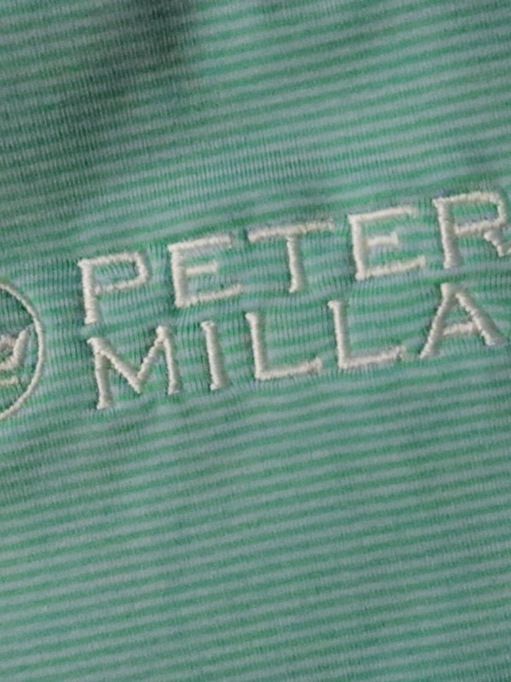 Peter Millar Summer Comfort Green Striped Lahinch Stretch Polo (L) ⛳️